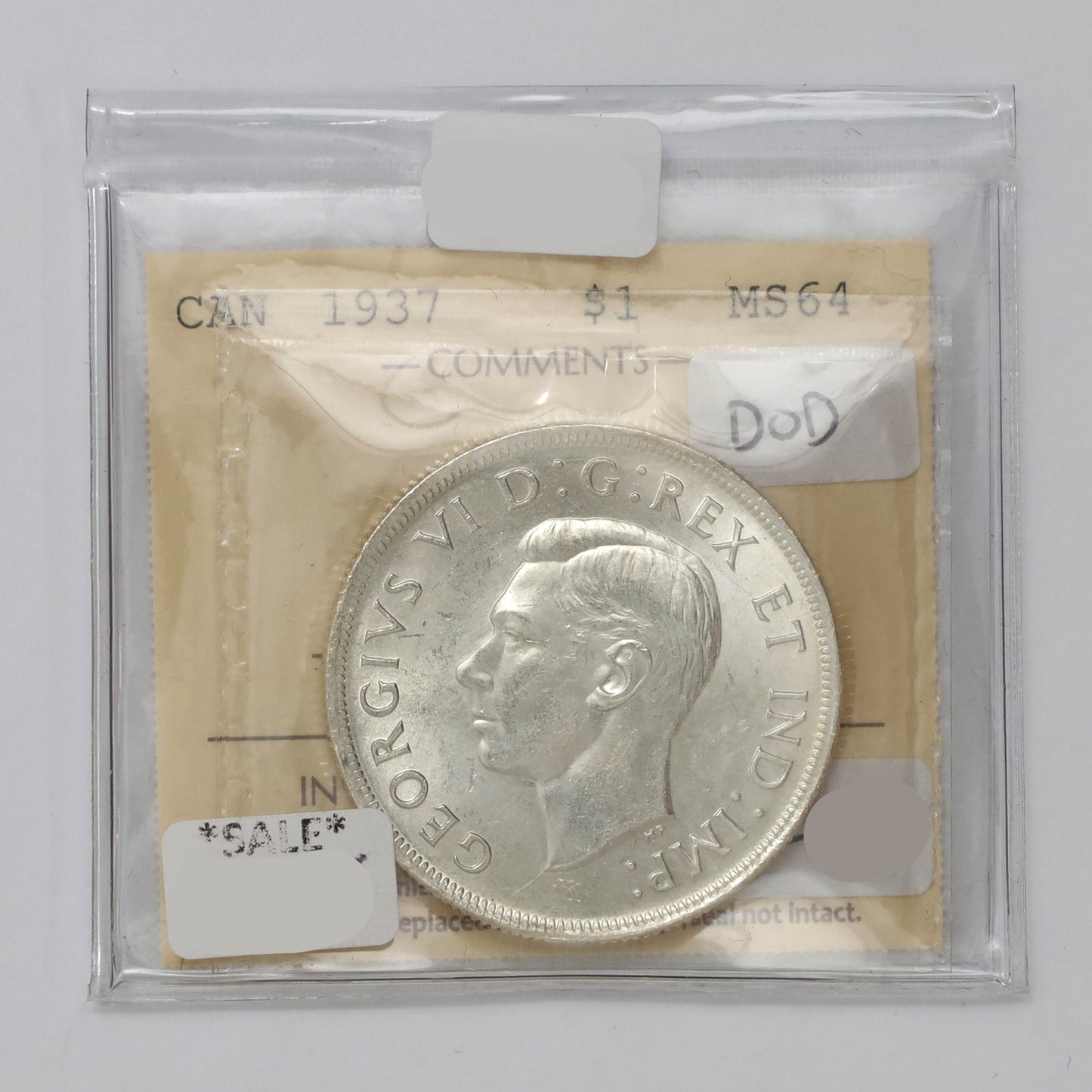 1937 Canada Dollar ICCS Certified MS64 (DOD)