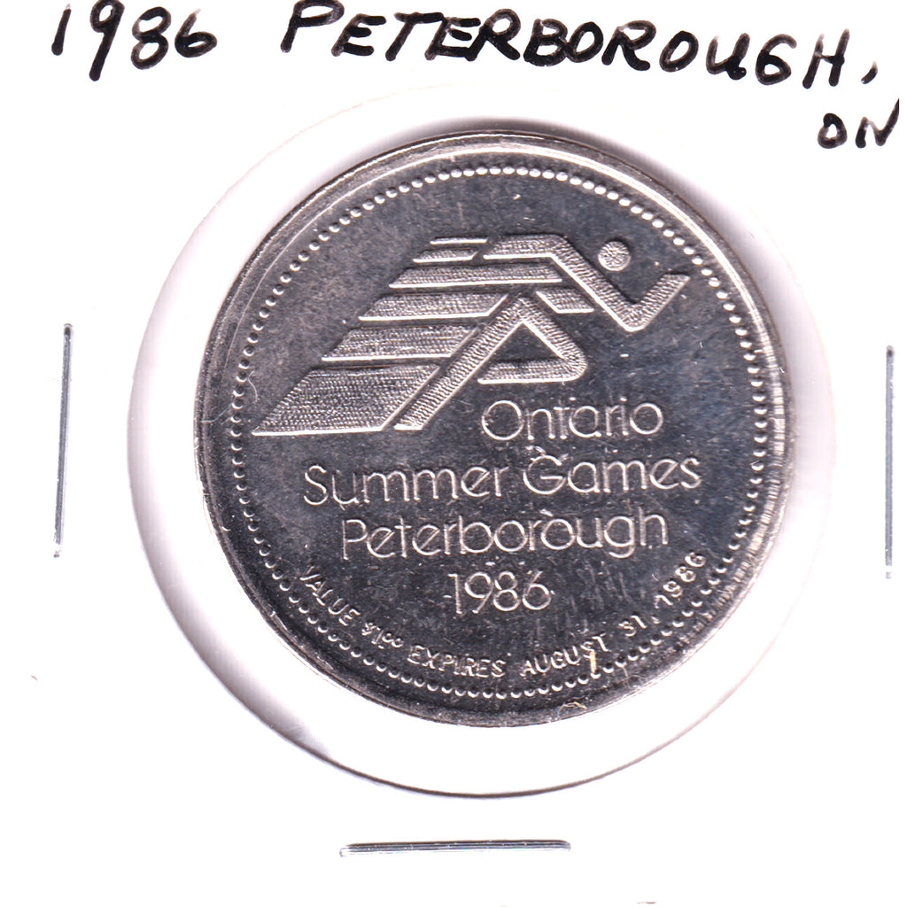 1986 Peterborough, Ontario Trade Dollar Token: Ontario Summer Games