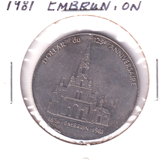 1981 Embrun, Ontario - 125 Anniversary Token