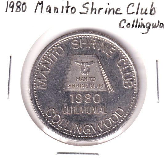 1980 Manito Shrine Club Collingwood Ceremonial Token