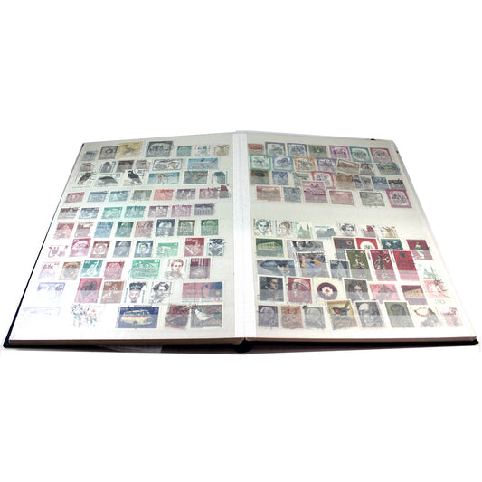 50+ World Stamps, All Mint in Blue Album, 50Pcs.