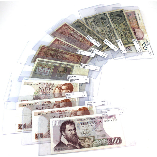 Lot of 13x 1938-1981 Belgium Notes, VG to VF-EF, 13Pcs. (Impaired)