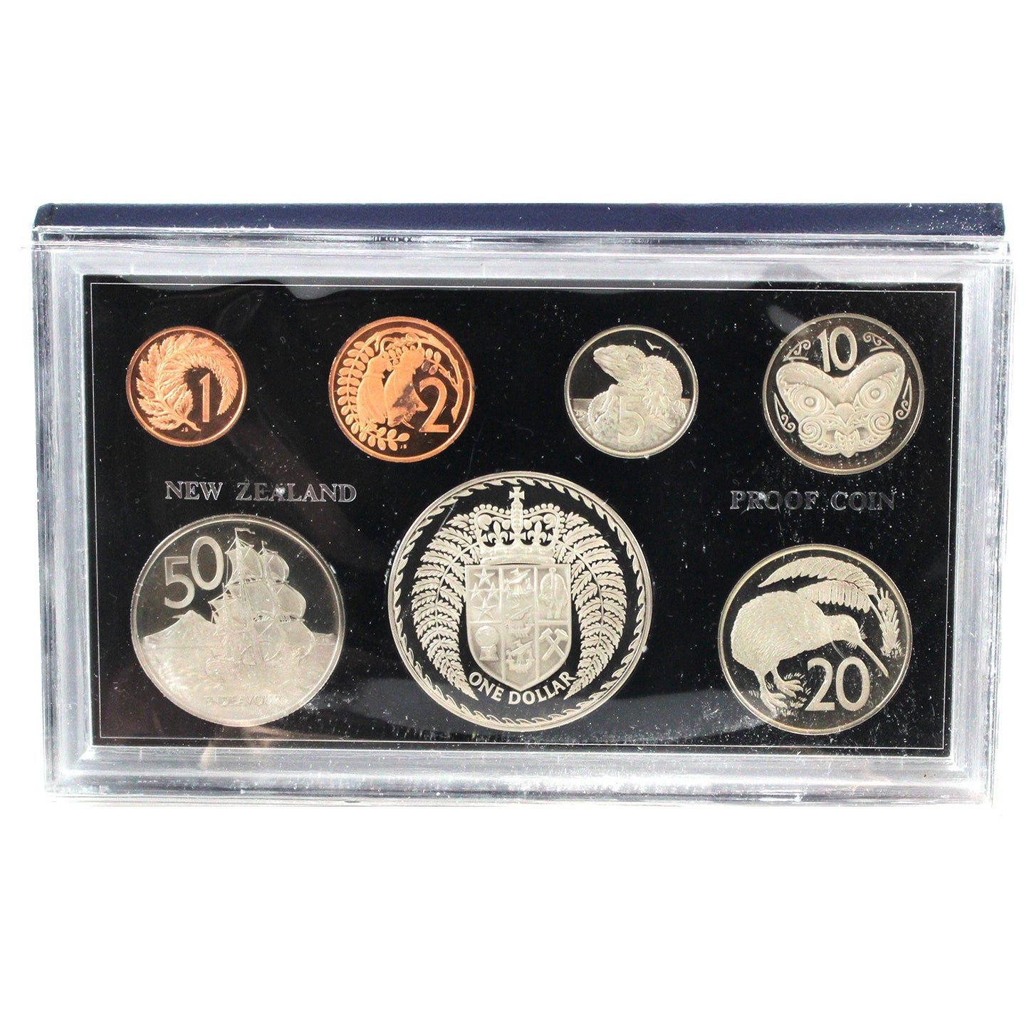 1975 New Zealand 7-Coin Proof Set W/CoA