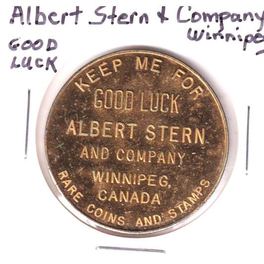 Winnipeg Manitoba Albert Stern & Company Good Luck Token