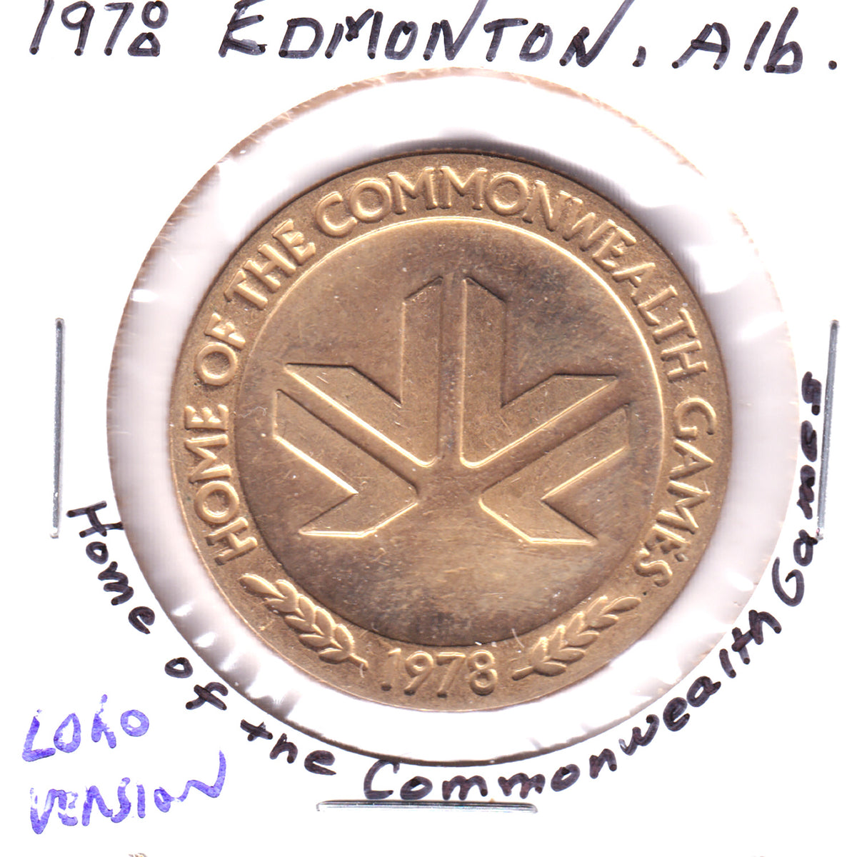 1978 Edmonton, Alberta Home of the Commonwealth Games Token