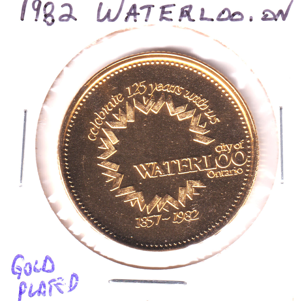1982 Waterloo, ON 125th Anniversary Gold Plated Token