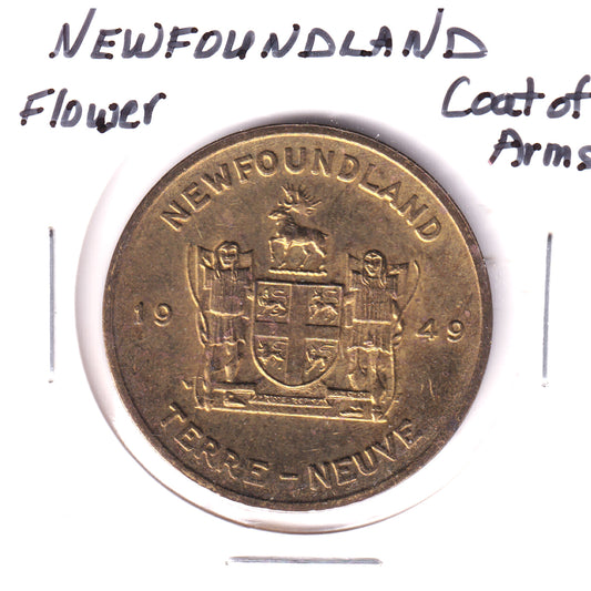 1949 Newfoundland Coat of Arms Flower Token