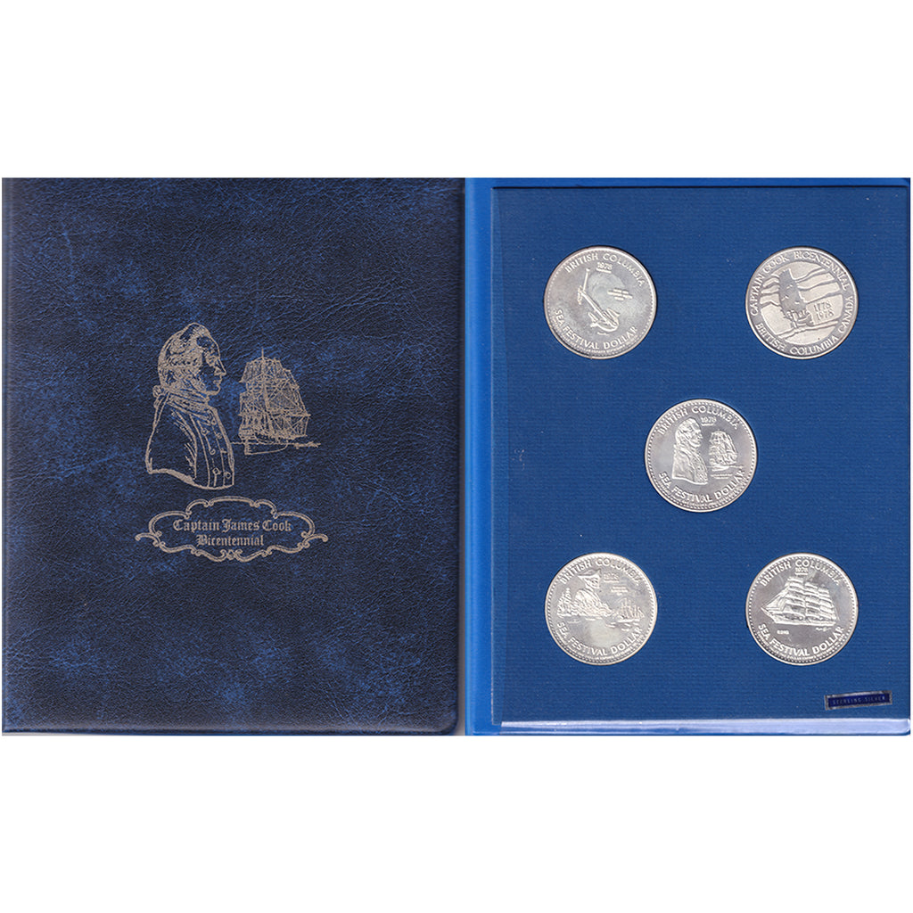 1978 Canada Captain James Cook Bicentennial Sea Festival Commemorative Dollars in Album