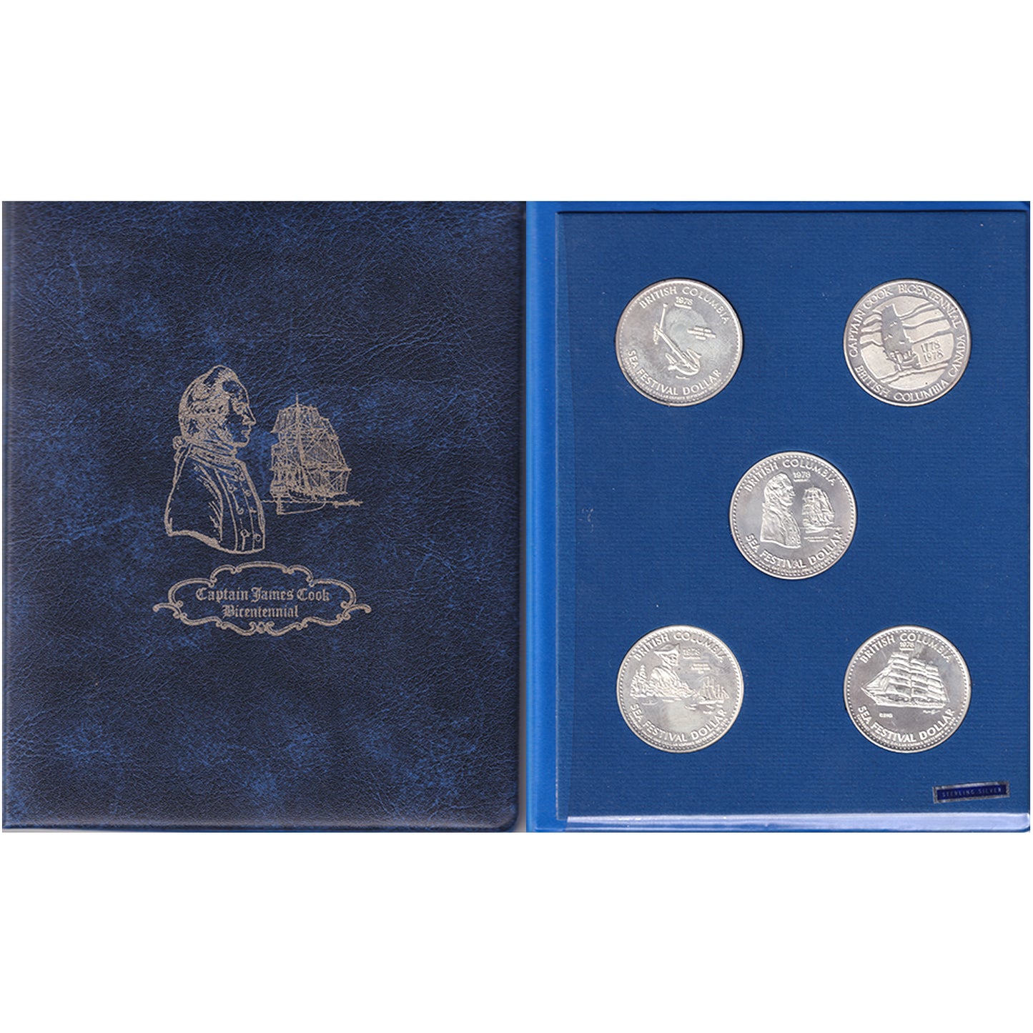 1978 Canada Captain James Cook Bicentennial Sea Festival Commemorative Dollars in Album