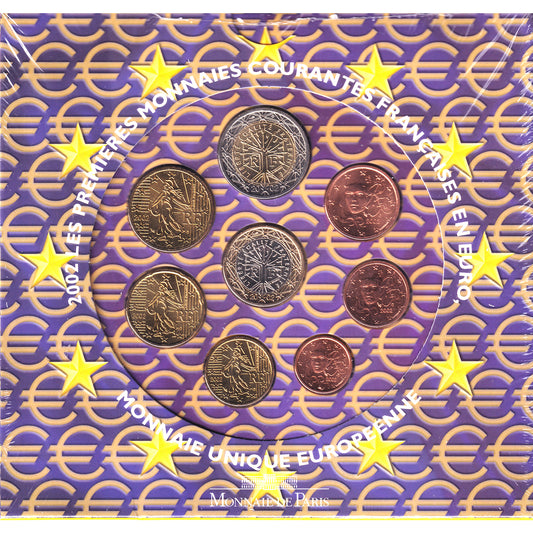 2002 France The First French Circulating Coins in Euro in Folder