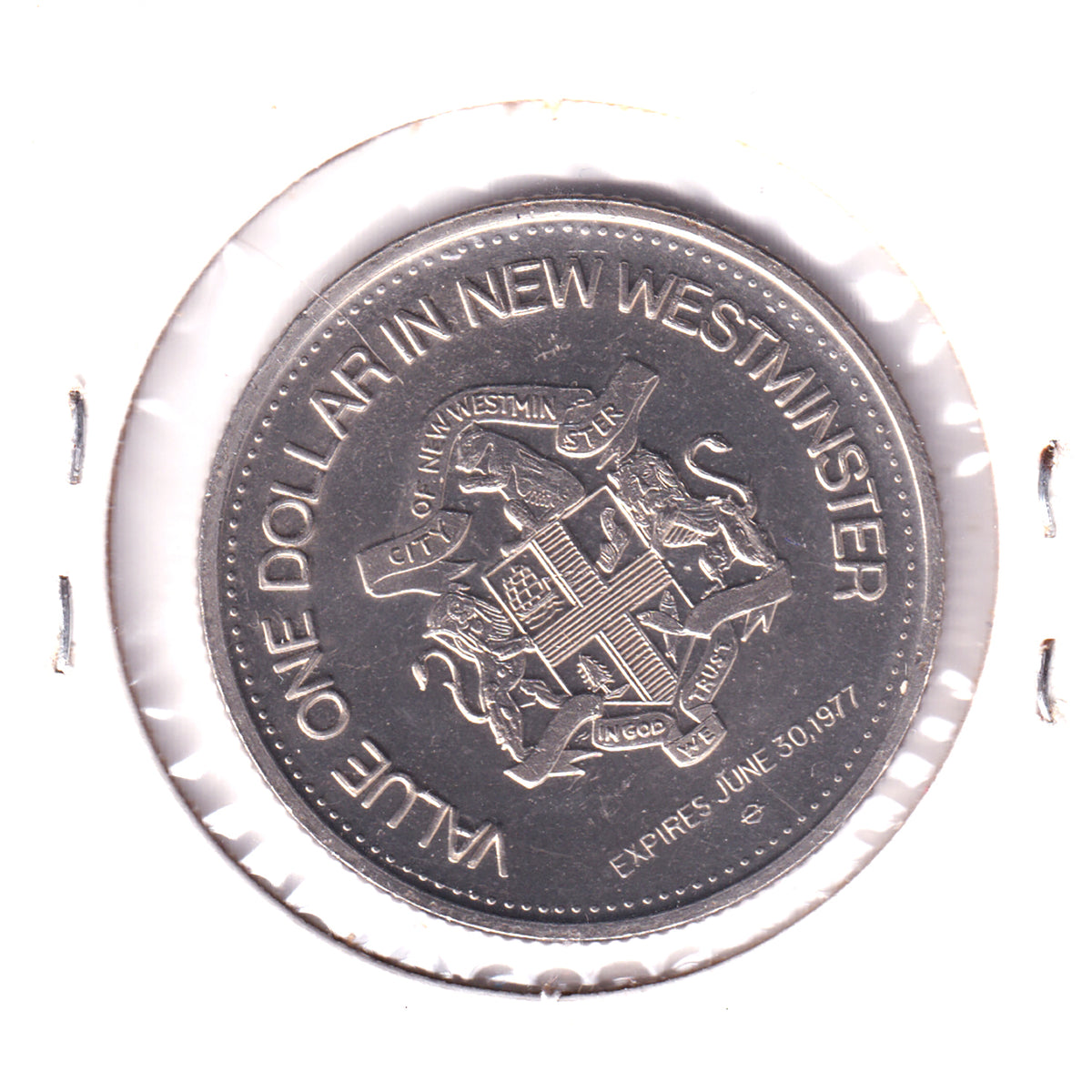 1977 New West Minister, BC Hyack Irving House Historic Centre Souvenir Dollar Token