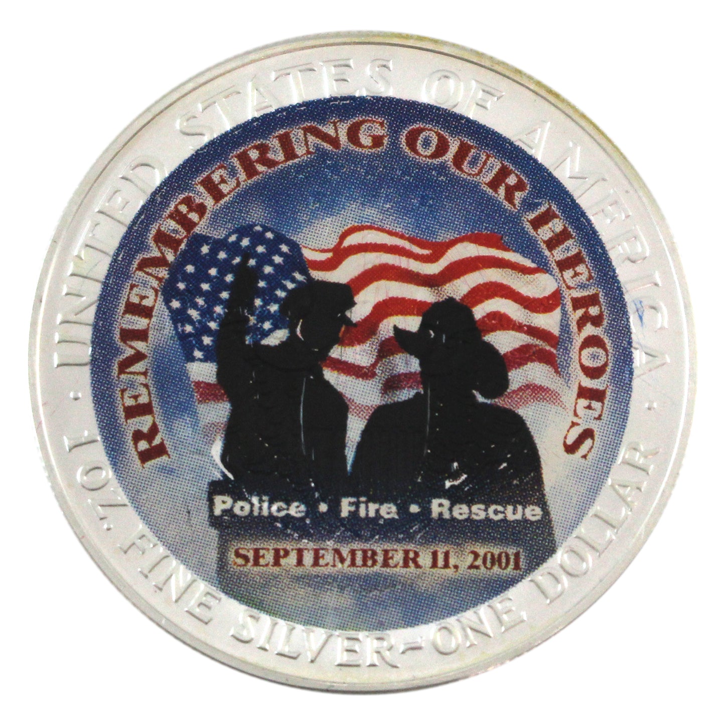 American Heroes 2001 Silver Eagle Dollar 1oz .999 Fine Silver (No Tax)