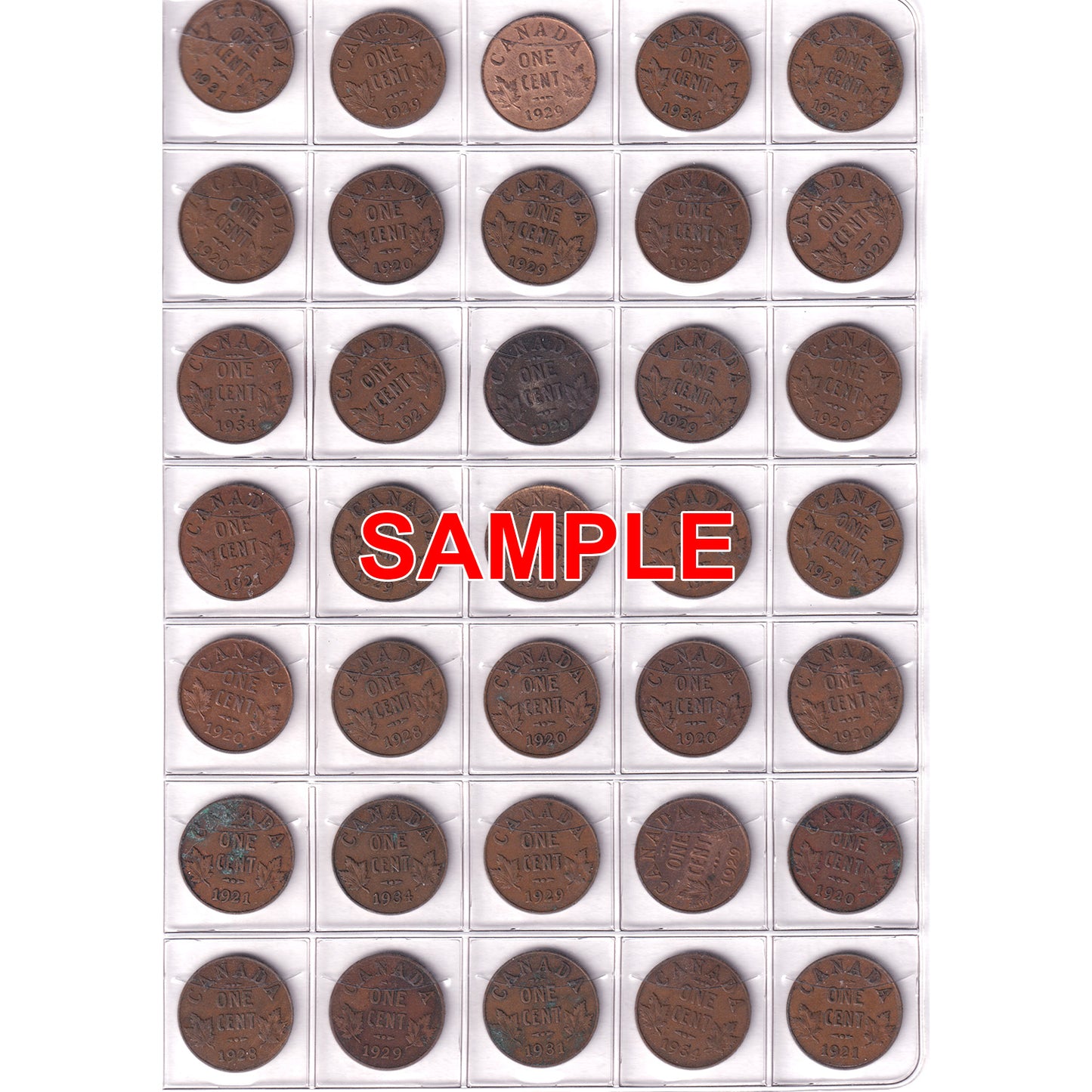 Canada George V Small 1-Cent Collection in Uni-Safe Album