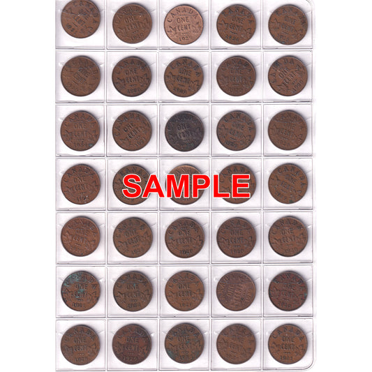 Canada George V Small 1-Cent Collection in Uni-Safe Album