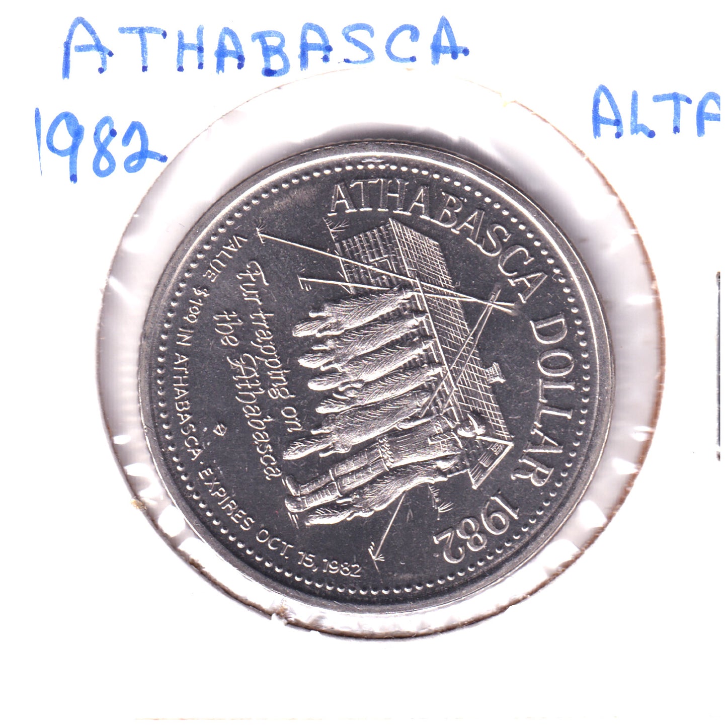 1982 Athabasca, AB Athabasca Souvenir Dollar