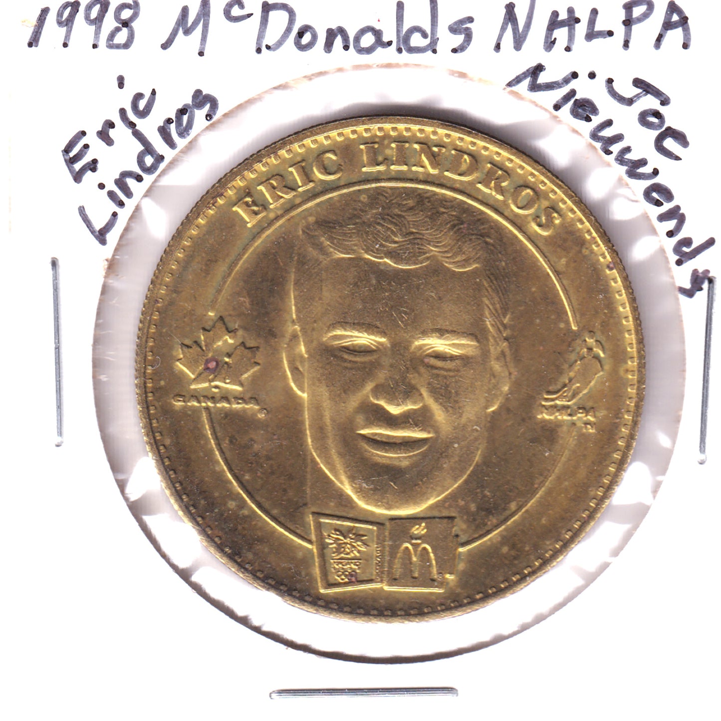 1998 McDonalds NHLPA Eric Lindros & Joe Nieuwendyk Token