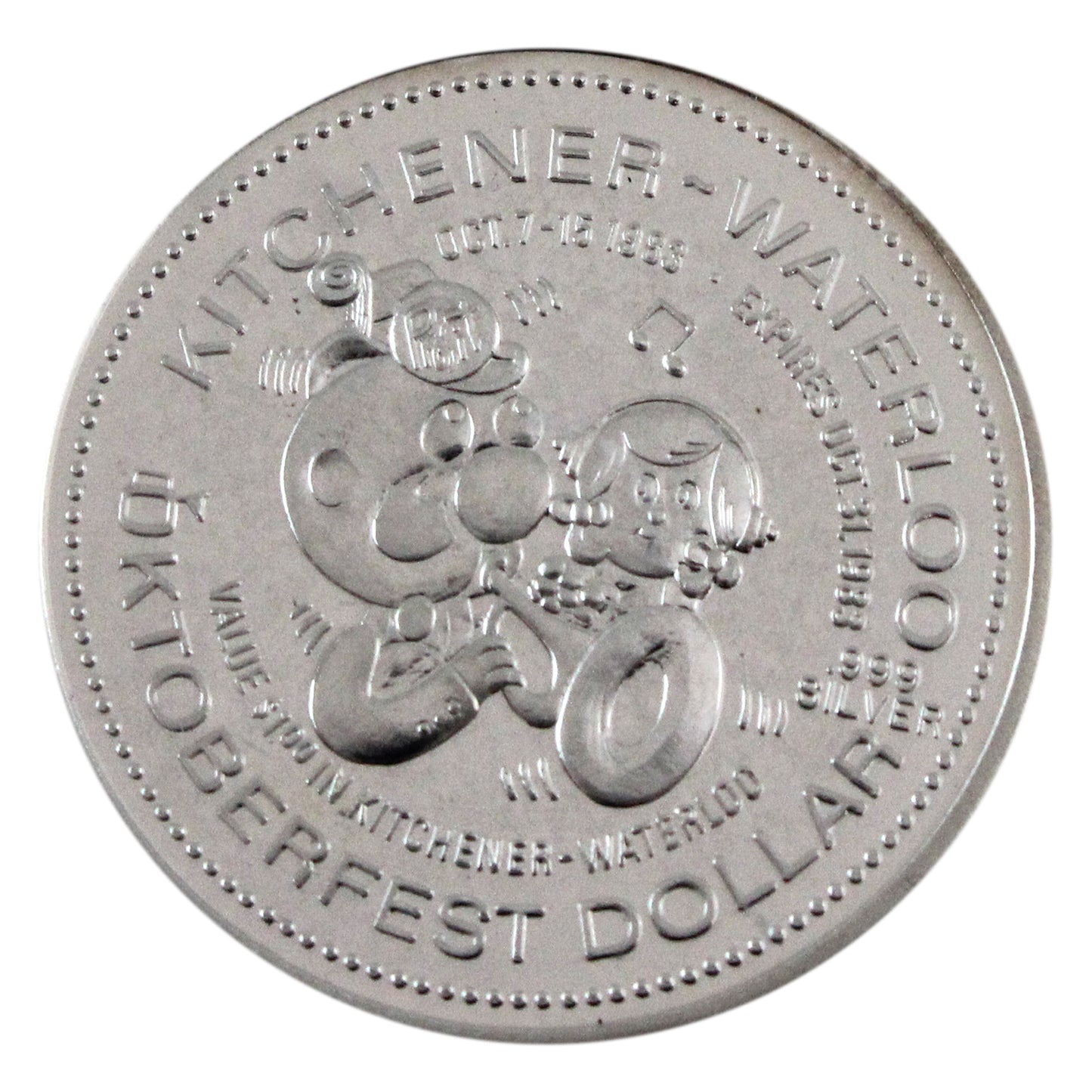 1983 Kitchener-Waterloo Oktoberfest Silver Token (Lightly toned)