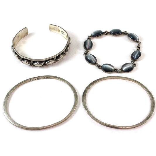 Lot of 4x Assorted Sterling Silver Bracelets
