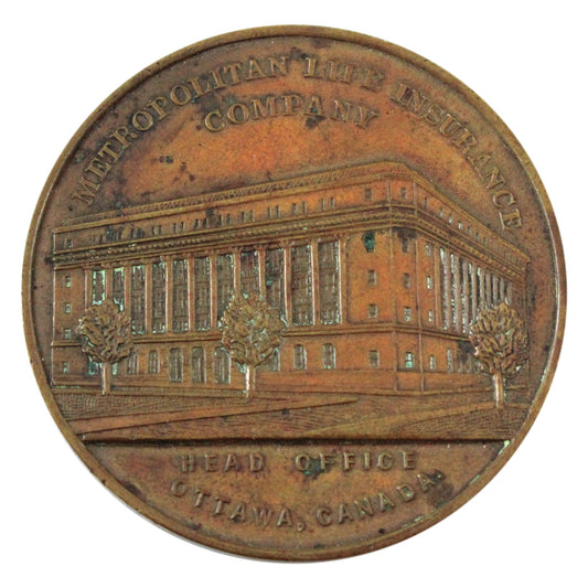 1950 Metropolitan Life Insurance Company Head Office Ottawa Medallion