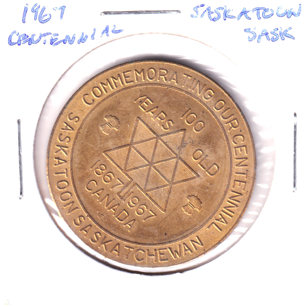 1967 Saskatoon, Saskatchewan Centennial Trade Dollar Token