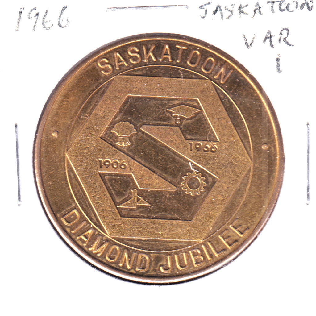 1966 Saskatoon, Saskatchewan Diamond Jubilee Trade Dollar Token