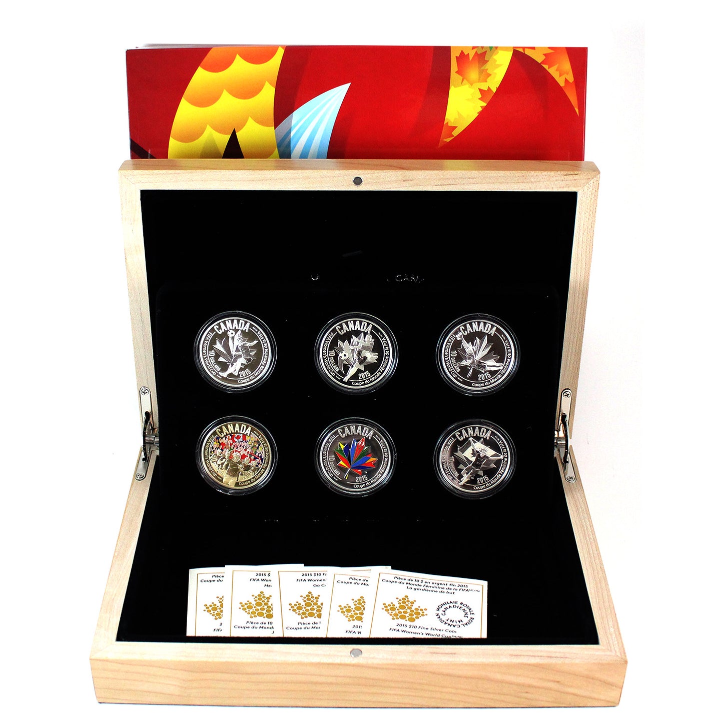 2015 Canada FIFA Women's World Cup 6-Coin 1/2 oz. Fine Silver Set (impaired) No Tax
