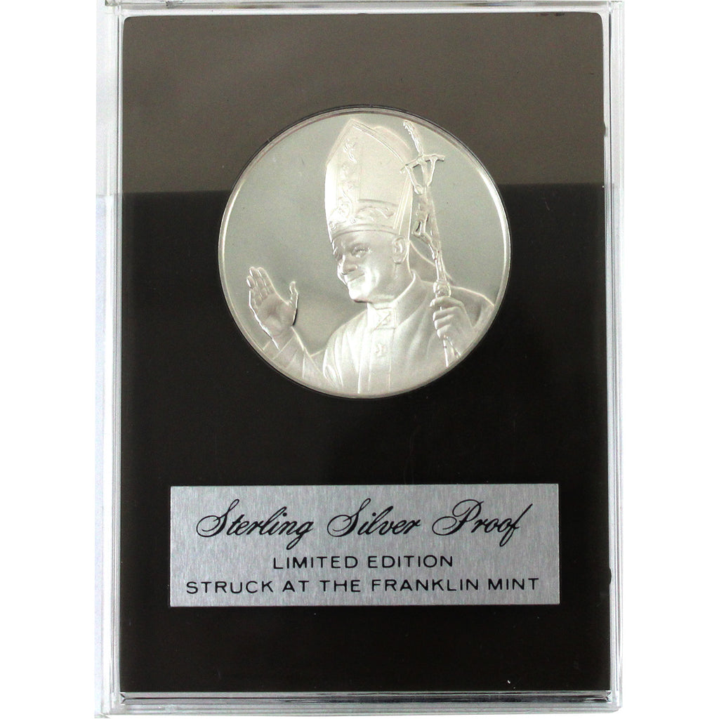 1984 Pope John Paul II First Visit to Canada Sterling Silver Medal (Scratched)