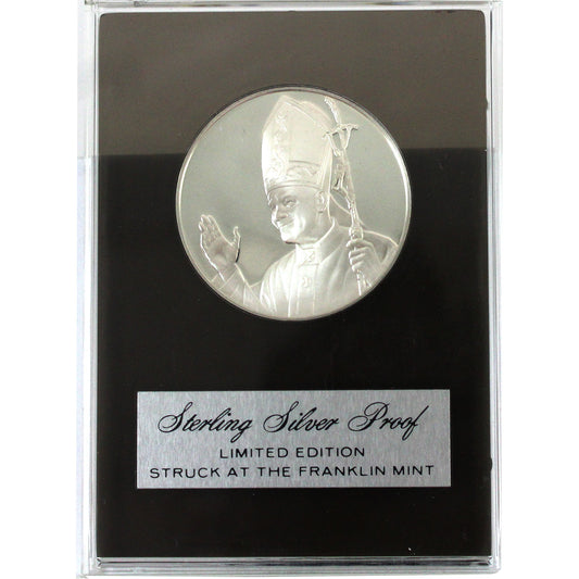 1984 Pope John Paul II First Visit to Canada Sterling Silver Medal (Scratched)