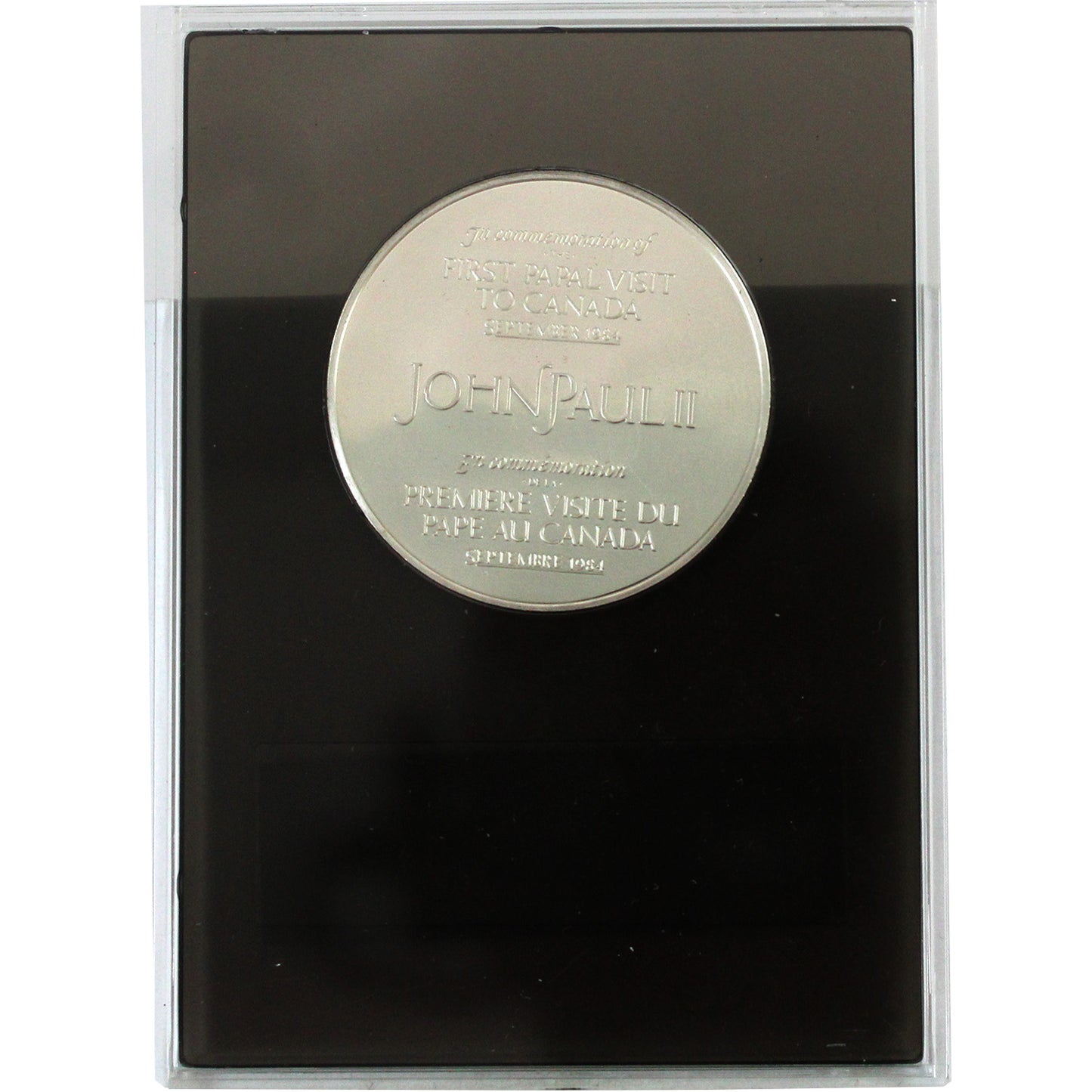 1984 Pope John Paul II First Visit to Canada Sterling Silver Medal (Scratched)