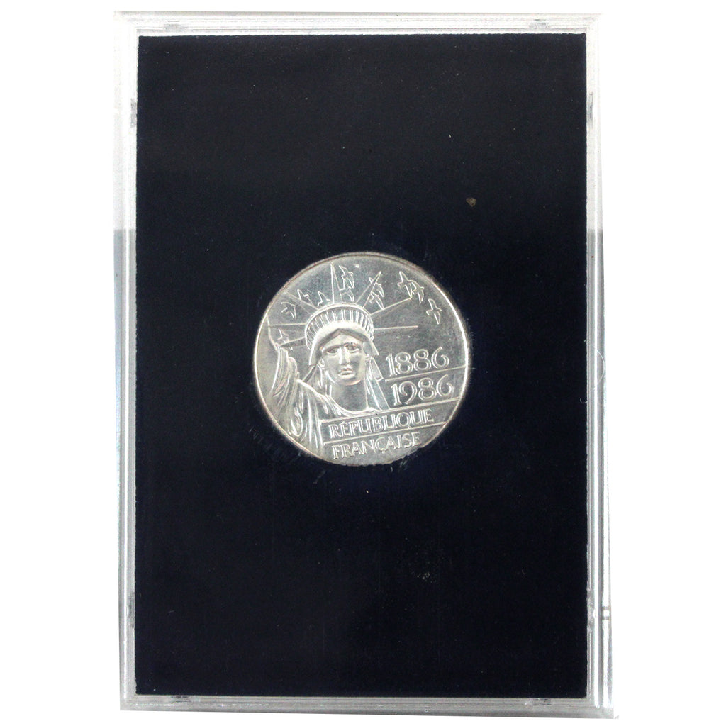 France 1986 100 Francs Statue of Liberty Centennial Coin in Case (Impaired)