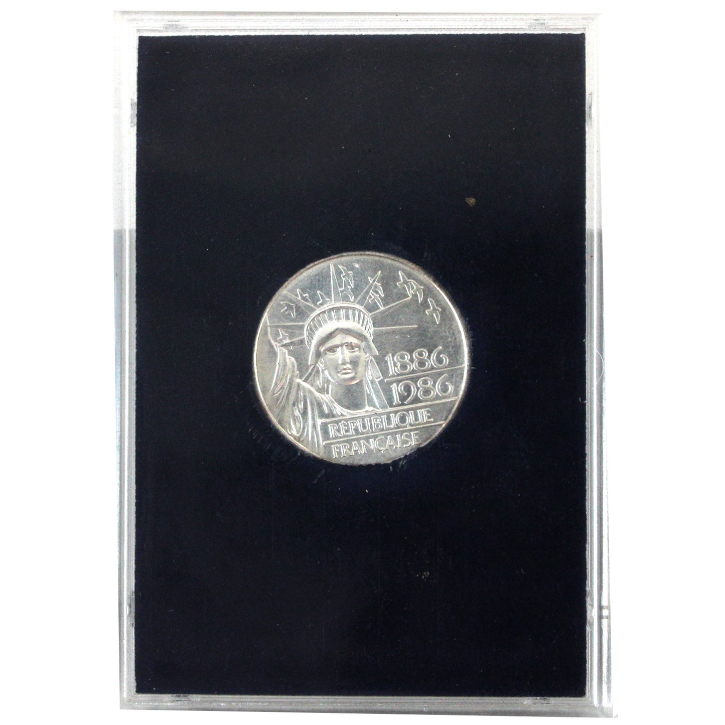 France 1986 100 Francs Statue of Liberty Centennial Coin in Case (Impaired)