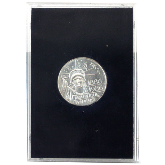 France 1986 100 Francs Statue of Liberty Centennial Coin in Case (Impaired)