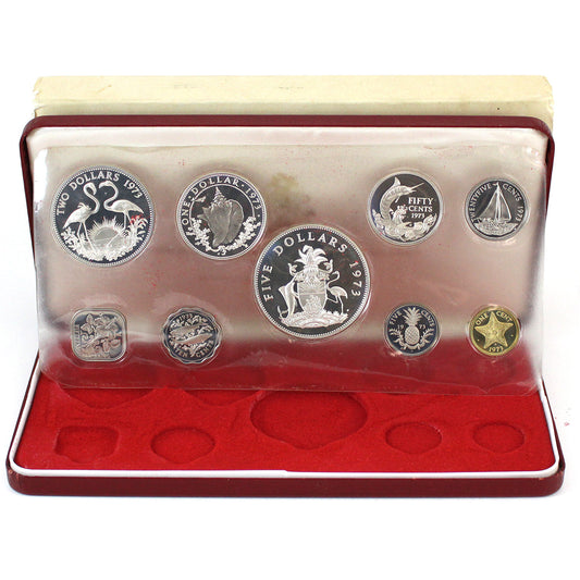 1973 Commonwealth of the Bahama Islands Proof Set In Case (Toned)