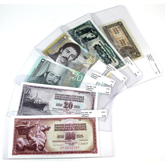 Lot of 6x 1944-2000 Mixed Yugoslavia Bank Notes, VF to UNC, 6Pcs.