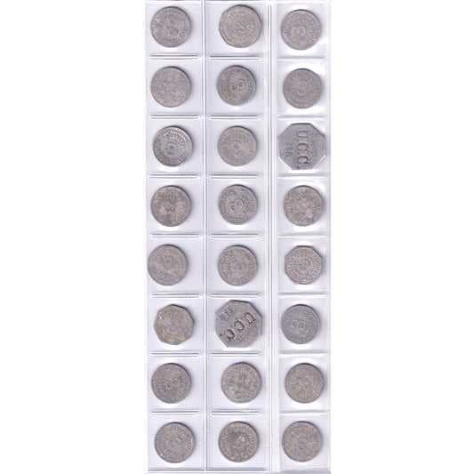Lot of 24x Phillips Packing Co & Kirby UTT Canning Co. Tokens (Sold As Is)