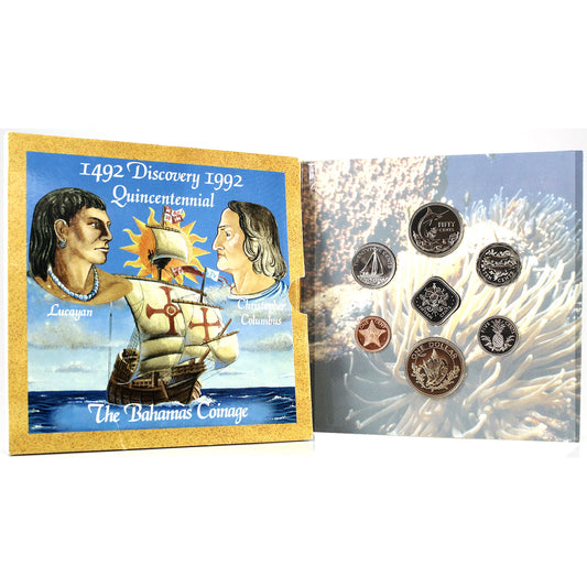 1992 Bahamas Quincentennial Brillant Uncirculated Collection (Light Wear)