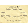 Pair of 1983 Moncton, NB Codia Transit Commission Brass & Nickel 1-Fare Tokens
