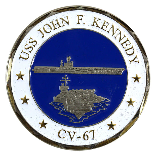 USS John F. Kennedy CV-67 Challenge Coin in Case