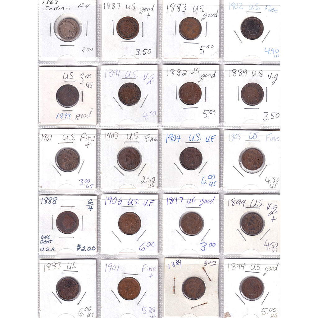 40 x USA Mixed Cents 1863 to 1906. 40pcs. Sold as is. Good mix of dates.