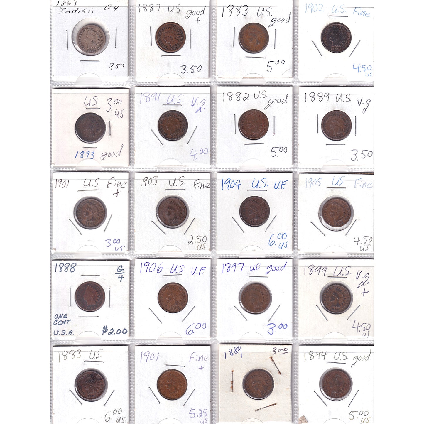 40 x USA Mixed Cents 1863 to 1906. 40pcs. Sold as is. Good mix of dates.