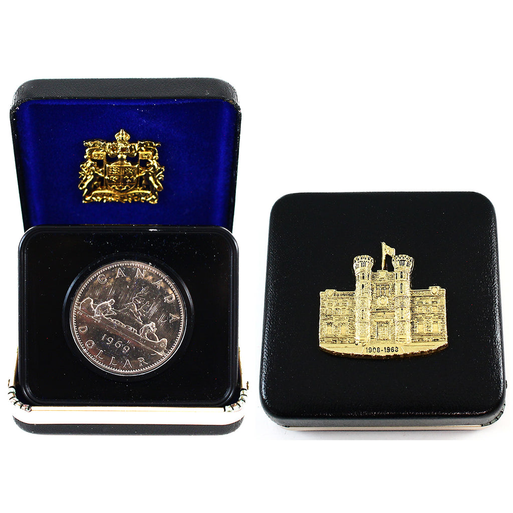 1969 Canada Cased Nickel Dollar in Original Packaging from Mint (Light Toning)