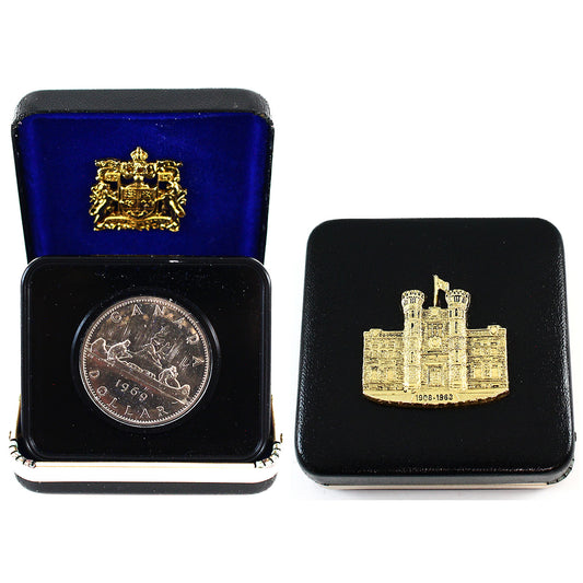1969 Canada Cased Nickel Dollar in Original Packaging from Mint (Light Toning)
