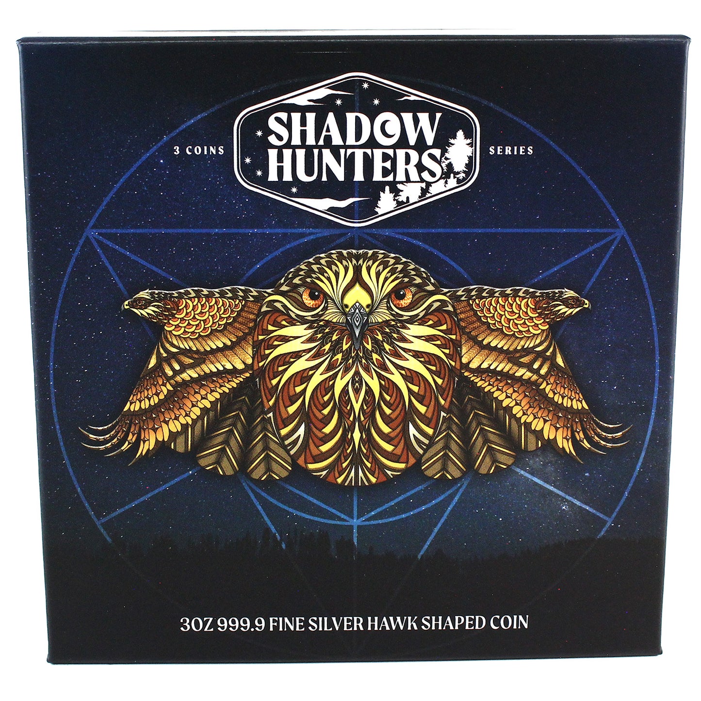 2022 Solomon Islands $8 Shadow Hunters - Hawk 3oz .999 Fine Silver Coin (No Tax)