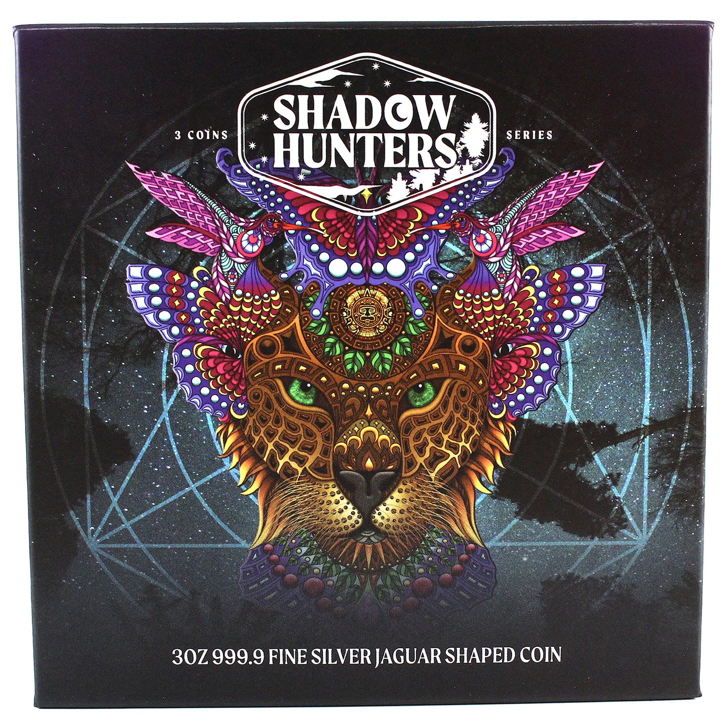 2022 Solomon Islands $8 Shadow Hunters - Jaguar 3oz .999 Fine Silver Coin (No Tax) Lightly Toned