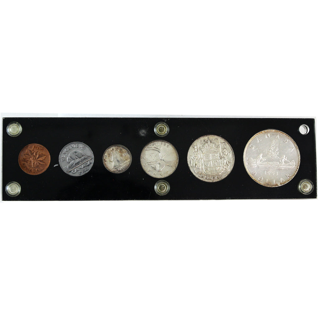 1953 Canada Year Set in Vintage screw style holder. Sold as is.