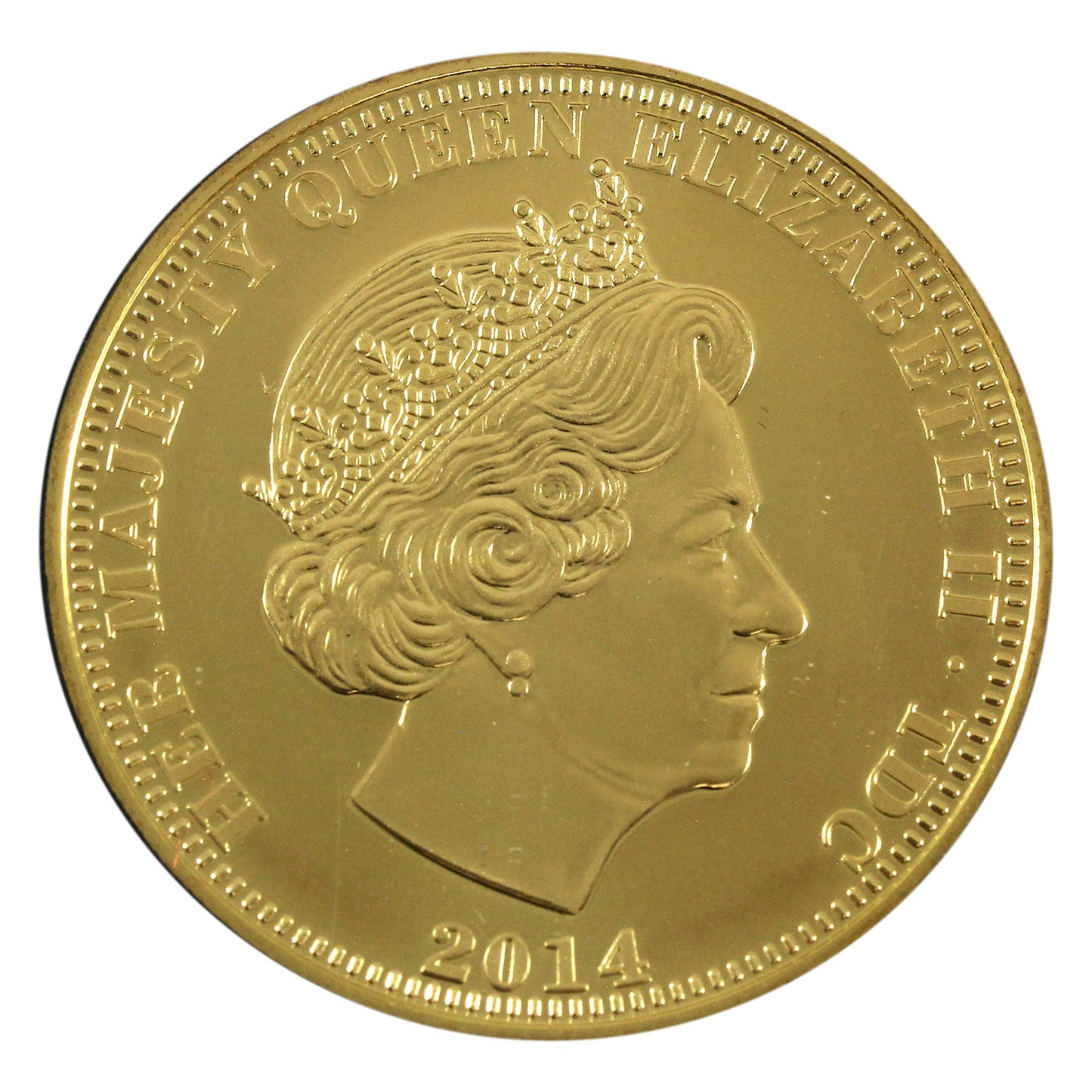 2014 D-Day Landing 24K Gold Plated Proof Crown Authenticated BU in Case (scuffing)
