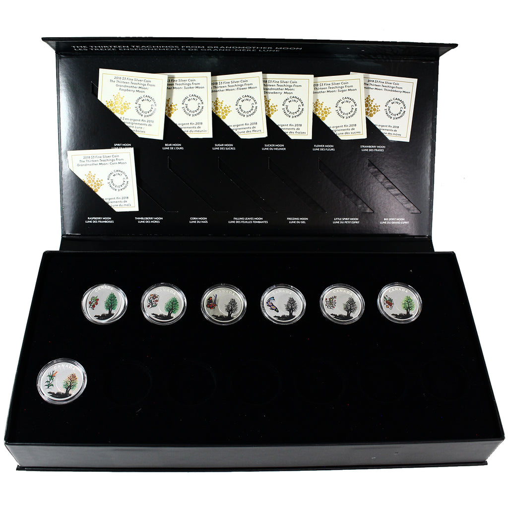 2018 Canada $3 13 Teachings from Grandmother Moon 7-Coin Set (Scratched Capsules) No Tax
