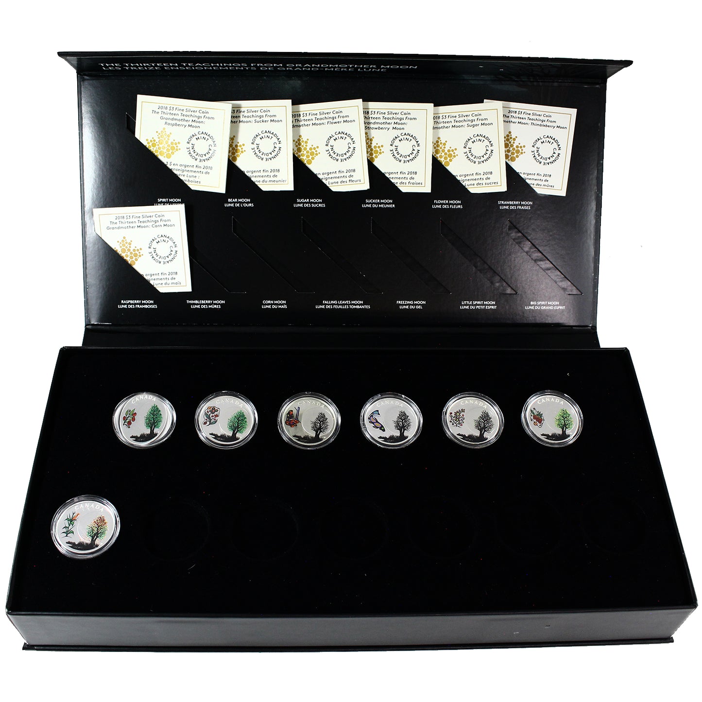 2018 Canada $3 13 Teachings from Grandmother Moon 7-Coin Set (Scratched Capsules) No Tax