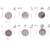 Lot of 6x 1871-1891 Canada 10-cents, AG to F, 6Pcs. (Impaired)