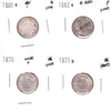 Lot of 4x 1870-1882H Canada 10-cents, AG to F, 4Pcs. (Impaired)